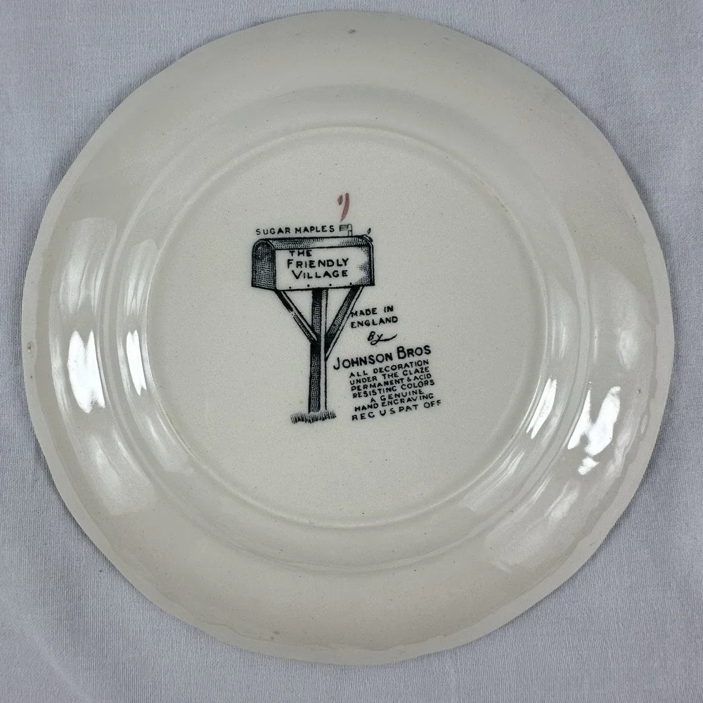Vintage 4 Johnson Bros Plates Friendly Village Sugar Maples Bread & Butter 6